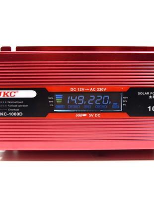 Автомобильный преобразователь напряжения 12v-220v 1000 w с lcd дисплеем ukc kc-1000d