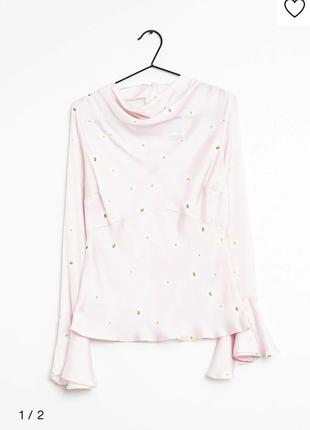 Атласная блуза в цветочный принт10 фото