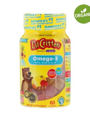 L'il critters, омега-3 для дітей, риб'ячий жир, 60 мармеладок