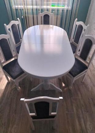 Стол кухонный 120х80+40 белый