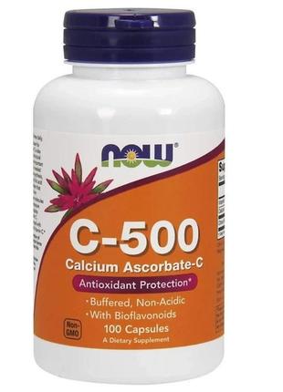 Вітамін с-500 аскорбат кальцію (calcium c-ascorbate) now foods 100 капсул