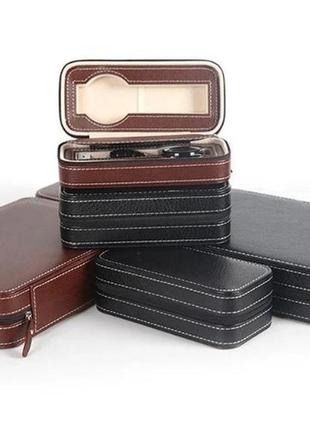 Шкатулка для хранения наручных часов органайзер на 8 часов коричневый