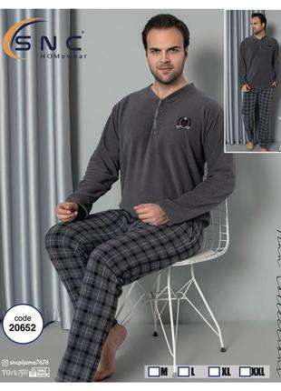 Пижама мужская флисовая теплая домашний костюм р.m,l,xl,2xl