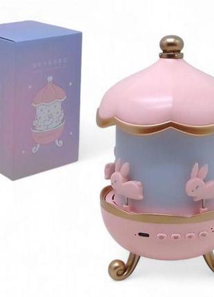 Нічник-проектор різноколірне підсвічування, проєкція обертається, 12 слайдів, type-c, мелодії, подарункове