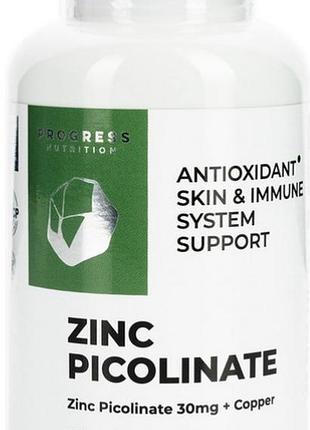 Медь и цинк progress nutrition zinc picolinate 60 caps