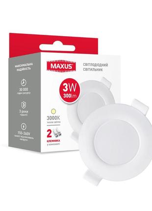 Точковий світильник maxus 3w тепле світло (1-sdl-010-01)