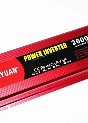 Преобразователь напряжения инвертор eryuan 2600w lcd dc/ac 12v-220v с чистой синусоидой и вольтметром7 фото
