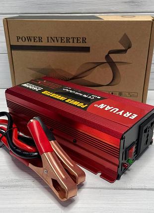 Преобразователь напряжения инвертор eryuan 2600w lcd dc/ac 12v-220v с чистой синусоидой и вольтметром