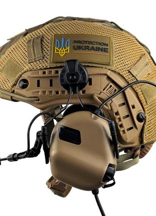 Fast helmet nij iiia комплект шлем тактический и наушники earmor m32h mod3 + кавер