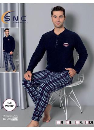 Пижама мужская флисовая теплая домашний костюм р.m,l,xl,2xl