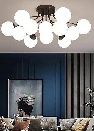 Люстра стельова emiso на 12 плафонів у чорному корпусі