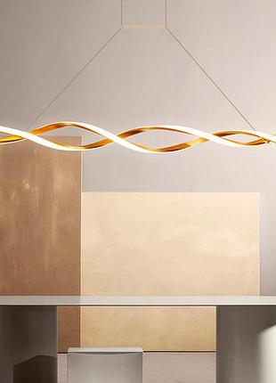 Лінійний підвісний led світильник screw у золотому корпусі в 2-х розмірах