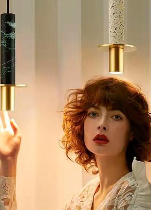 Підвіс aurea із зеленим мармуровим плафоном в стилі ар-деко