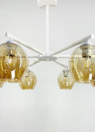 Стельова лофт люстра на плафонах в білому корпусі 1794_2728