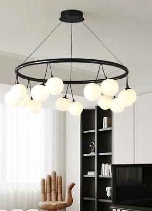 Підвісна люстра-кільце magic beans на 14 плафонів d 80