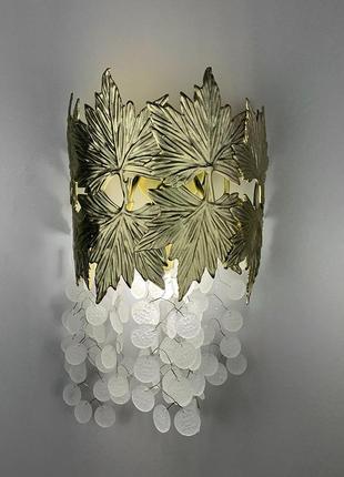 Бра декоративні листочки в сатиновому корпусі