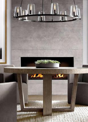 Підвісна срібна кільцева люстра pauillac 80 см 8 плафонів