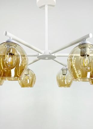 Стельова лофт люстра на плафонах в білому корпусі 1794_2729