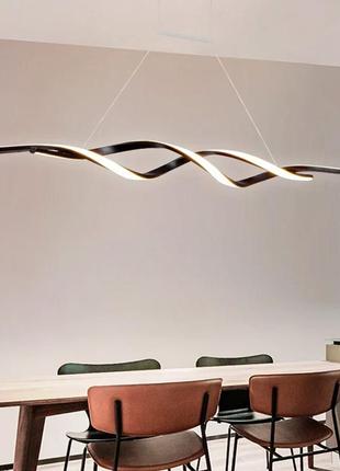 Лінійний підвісний led світильник screw у чорному корпусі в 2-х розмірах