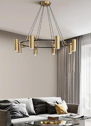 Підвісна латунна люстра zion на 8 спотів
