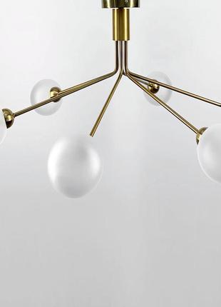 Елегантна латунна люстра на 6 матових плафонів