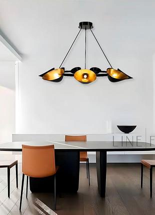 Кільцева підвісна люстра з поворотними металевими плафонами