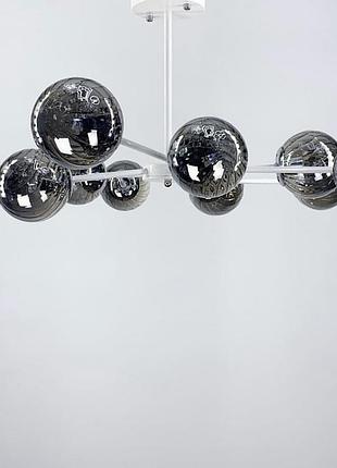 Стельова люстра на 10 плафонів в білому корпусі2 фото