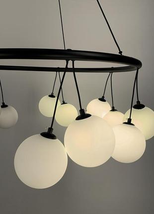 Підвісна люстра-кільце на 14 плафонів d 804 фото