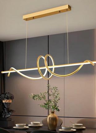 Скандинавська led люстра у золотому корпусі в 2-х розмірах