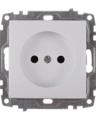 Механізм розетки без заземлення 16а, термопластик, enzo білий