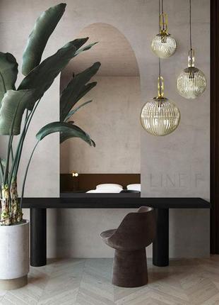 Підвісний світильник з янтарним плафоном у 3-х розмірах