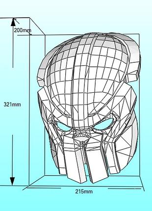 Маска хищника predator mask spartan hunter конструктор из картона papercraft паперкрафт игровой персонаж