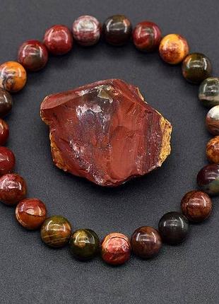 Браслет із натурального каменю red pine stone