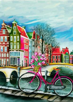 Полотно на картоні rosa з контуром міста амстердам №3 30 x 40 см (gpa284221)