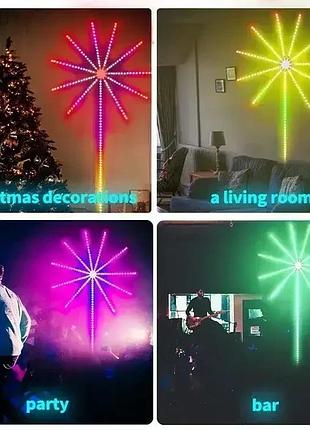 Настенная светодиодная гирлянда фейерверк с пультом и управлением с телефона sfk-18...