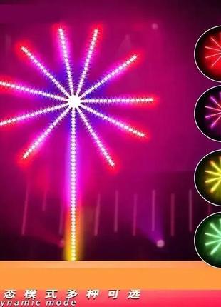 Настенная светодиодная гирлянда фейерверк с пультом и управлением с телефона sfk-18...