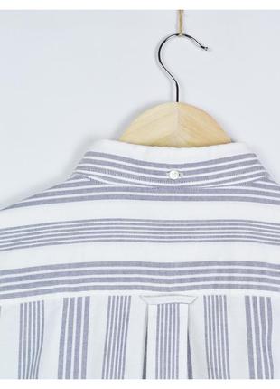 Gant l / щільна сорочка чоловіча оксфорд у синьо-білому кольорі із вишитим лого3 фото