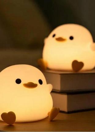 Ночник силиконовый сенсорный аккумуляторный usb led в форме утки ds-duck-01