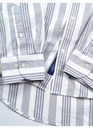 Gant l / щільна сорочка чоловіча оксфорд у синьо-білому кольорі із вишитим лого6 фото