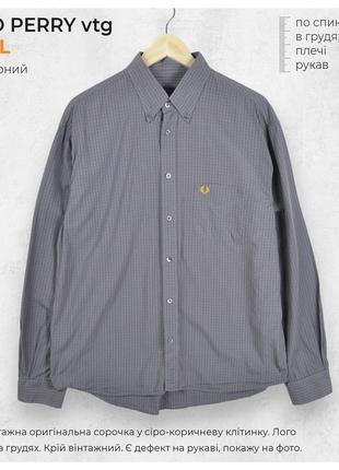 Fred perry l мужская винтажная рубашка в клетку с вышитым лого, имеет дефект