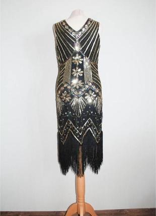 Сукня плаття з бахромою паєтками в стилі гетсбі,гангстер чикаго вечірка в стилі...