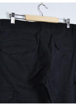 Threadbare 32 / чорні бавовняні вуличні чоловічі карго штани з кишенями6 фото