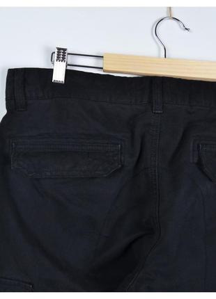 Threadbare 32 / чорні бавовняні вуличні чоловічі карго штани з кишенями9 фото