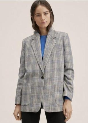 Нм пиджак в клетку, пилжак свободного кроя, дакет, блейзер в клетку, блейзер оверсайз