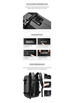 Сумка для подорожей з вакуумним відділенням сіра airback вакуумна сумка вакуумний рюкзак