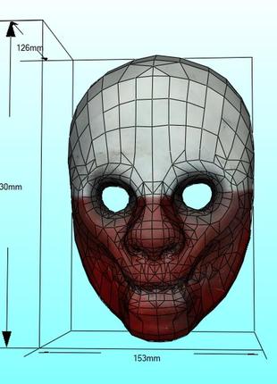 Маска вульфа wolf mask pay day 2 конструктор з картону паперкрафт papercraft ігровий персонаж пазл 3д фігура