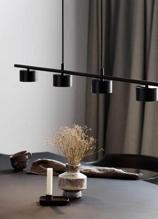 Видовжена чорна люстра clyde з 4-ма спотами