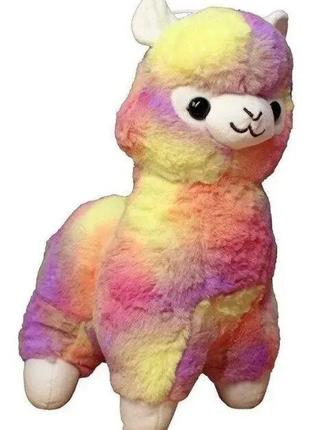 Дитяча м'яка іграшка лама альпака 35 см різнокольорова