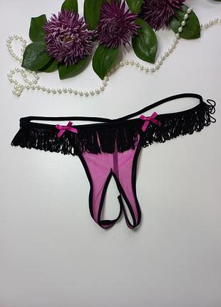 Трусики з відкритим доступом і бахрамою