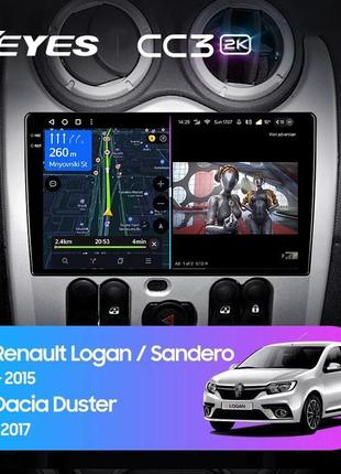 Teyes cc3 2k renault logan 1 2010-2016 (can bus) 9" штатна магнітола